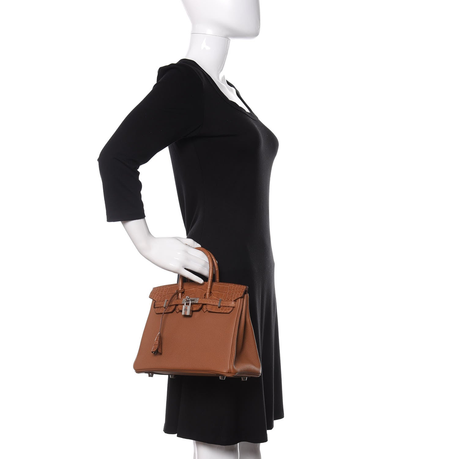 Hermes Togo Matte Alligator Birkin Touch 25 Gold 2 of 34