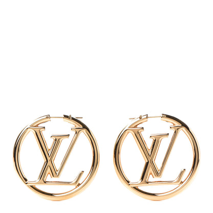 Louis Vuitton Metal Louise Hoop Earrings Gold 1 of 5