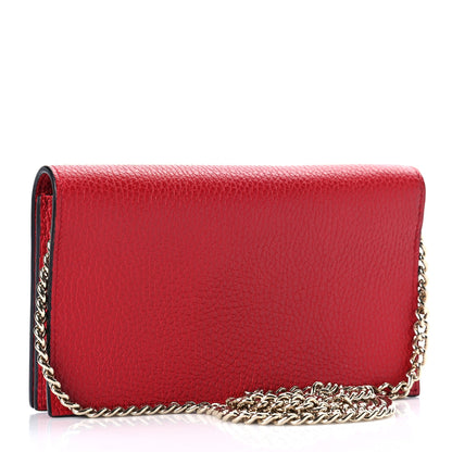 Gucci Dollar Calfskin Medium Betty Chain Wallet Red 3 of 9
