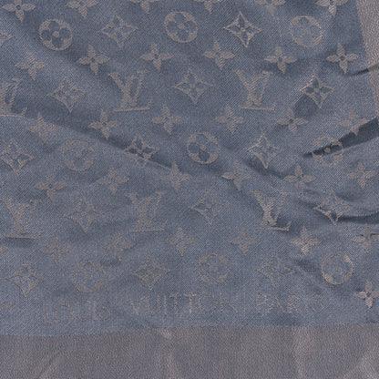 Louis Vuitton Silk Lurex Wool Monogram Shine Shawl Charcoal Grey 2 of 3