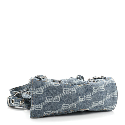 Balenciaga Denim BB Monogram Neo Cagole Handbag XS Blue 5 of 9