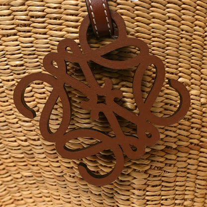 Loewe Calfskin Raffia Paulas Ibiza Small Shell Basket Tote Bag Natural Tan 11 of 17