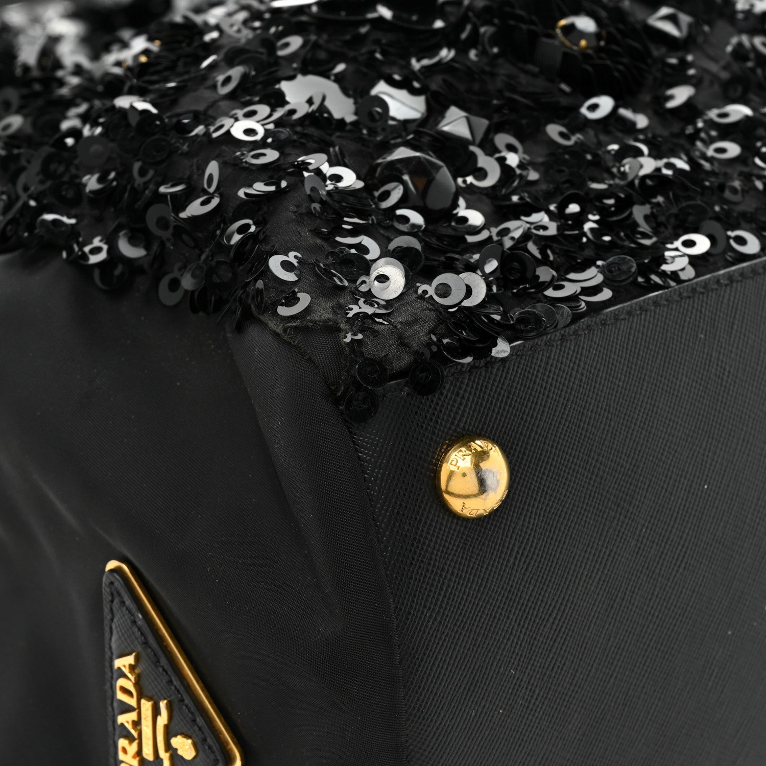 Prada Nylon Sequin Tote Black 14 of 18