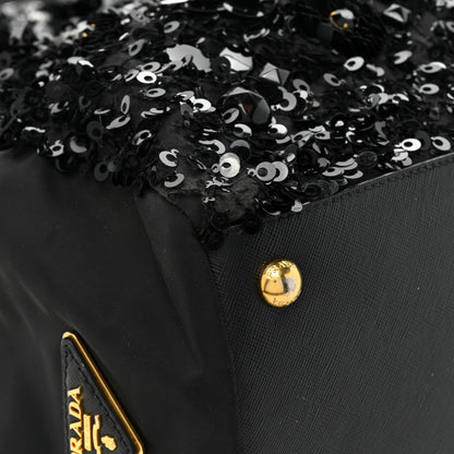 Prada Nylon Sequin Tote Black 14 of 18