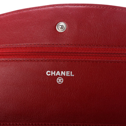 Chanel Patent Quilted Brilliant Wallet On Chain WOC Red 6 of 11