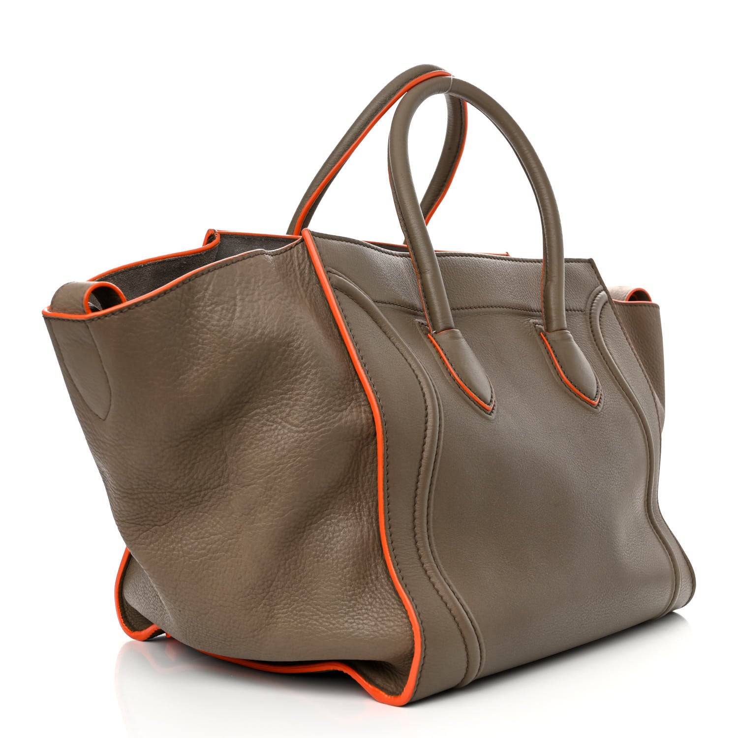 Celine Supple Calfskin Medium Phantom Luggage Grey Orange 3 of 16