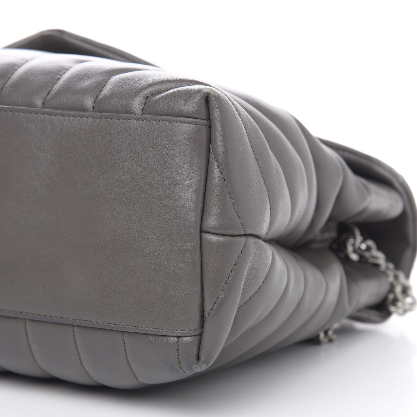 Calfskin Y Quilted Monogram Medium Loulou Chain Satchel Asphalt