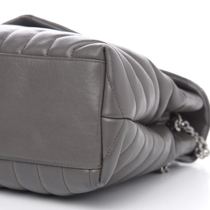 Saint Laurent Calfskin Y Quilted Monogram Medium Loulou Chain Satchel Asphalt 9 of 16
