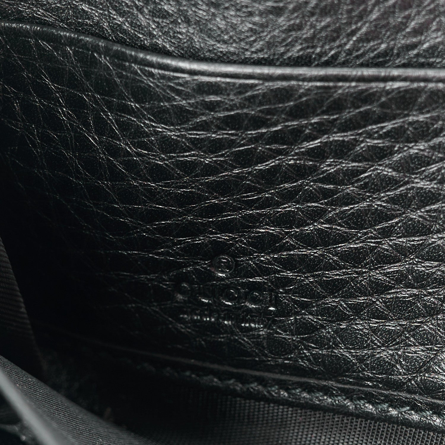 Gucci Pebbled Calfskin Bamboo Tassel Zip Around Wallet Black 7 of 9