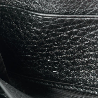 Gucci Pebbled Calfskin Bamboo Tassel Zip Around Wallet Black 7 of 9