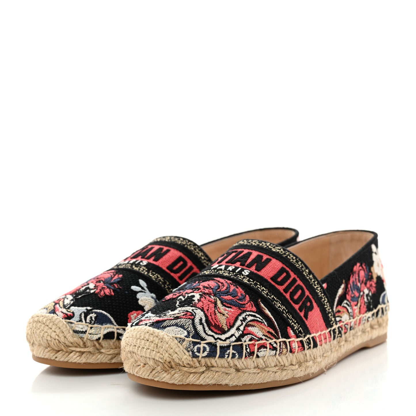 Canvas Mille Fleurs Embroidered Granville Espadrille 39 Multicolor