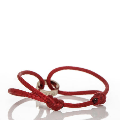 Cartier 18K White Gold Charity LOVE Adjustable Cord Bracelet Red 3 of 6