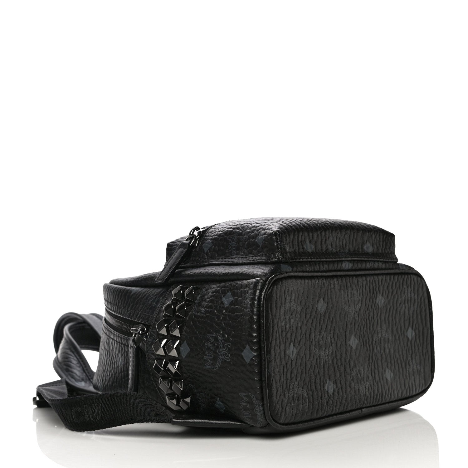 MCM Visetos Side Stud Mini Stark Backpack Black 4 of 10