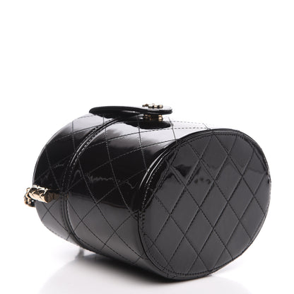 Chanel Patent Quilted Round Clutch With Chain Black 3 of 10