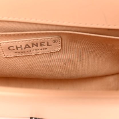 Chanel Calfskin Chevron Quilted Medium Braided Boy Flap Beige 12 of 14