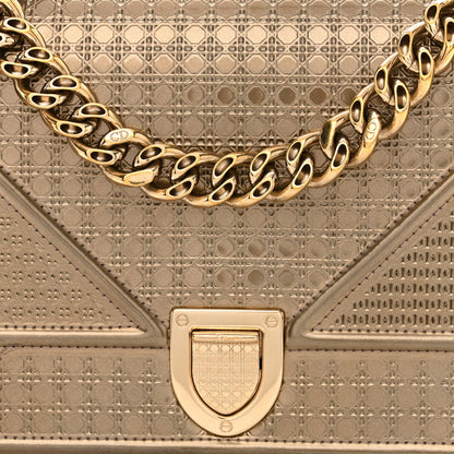Christian Dior Metallic Patent Micro-Cannage Medium Diorama Flap Bag Gold 7 of 16