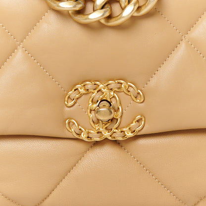 Chanel Lambskin Quilted Large Chanel 19 Flap Dark Beige 9 of 12
