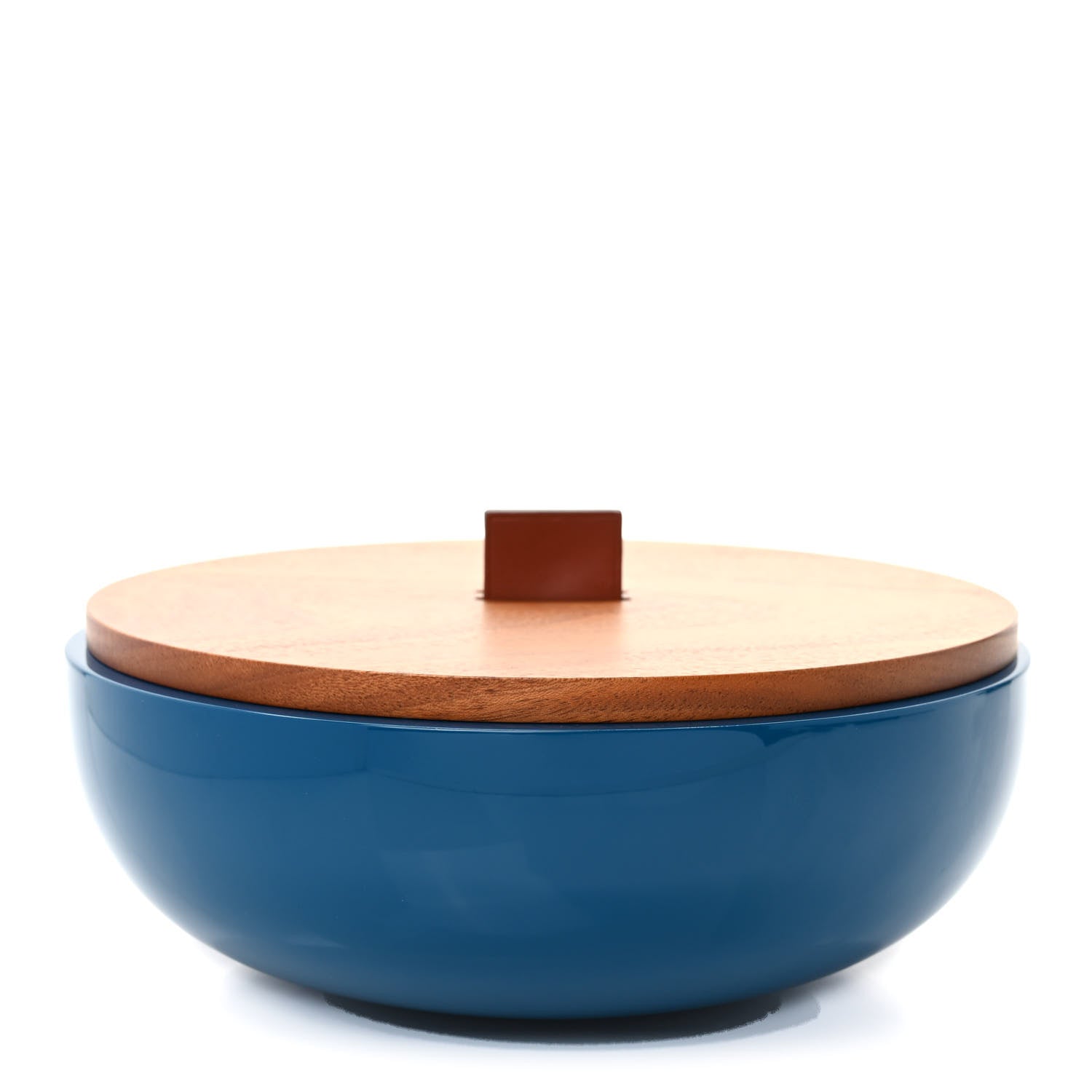 Hermes Lacquered Mahogany Mini Bridle Celebes Box Bleu Luzien 1 of 8