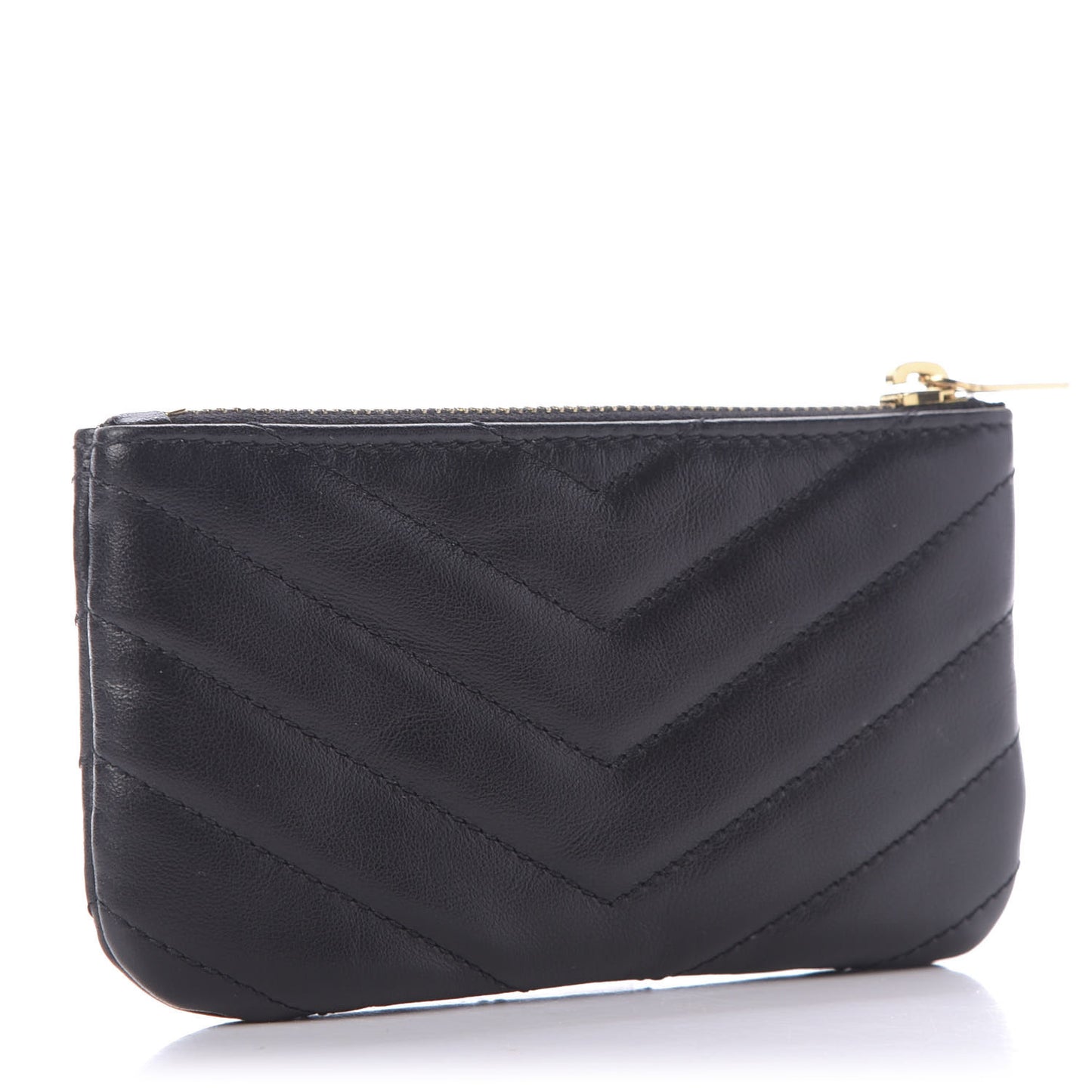 Calfskin Matelasse Monogram Key Pouch Black