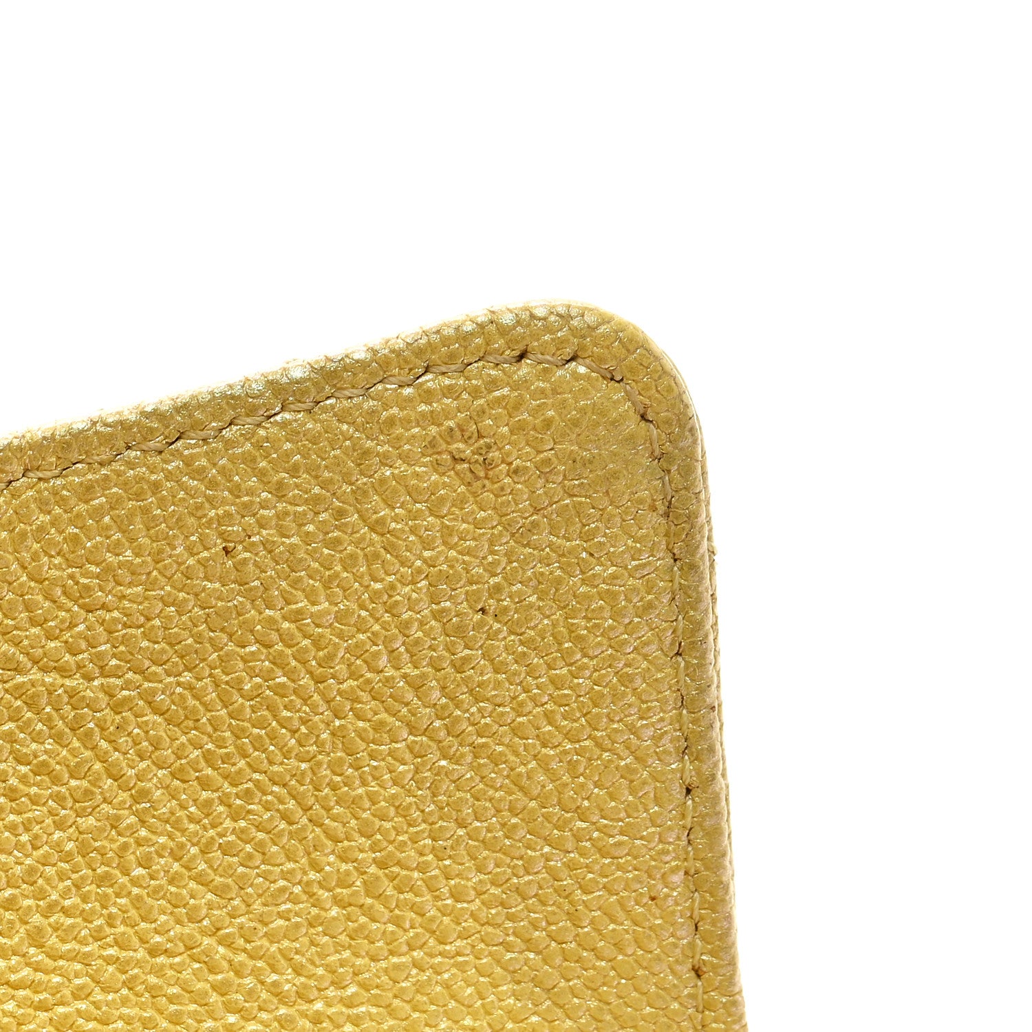 Chanel Iridescent Caviar Quilted Compact Flap Wallet Yellow 8 of 10