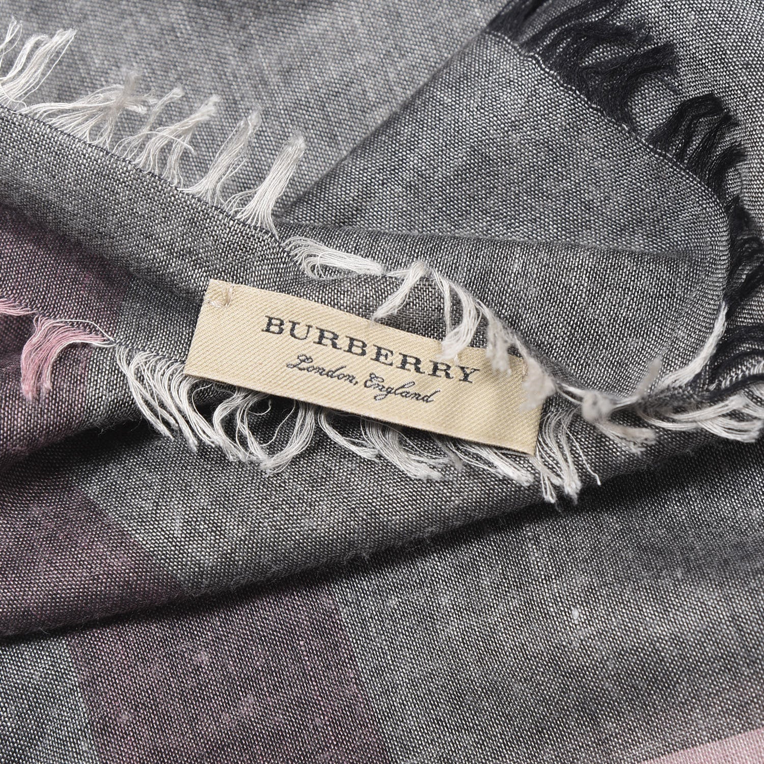 Burberry Modal Wool Giant Check Scarf Dark Trench 3 of 4