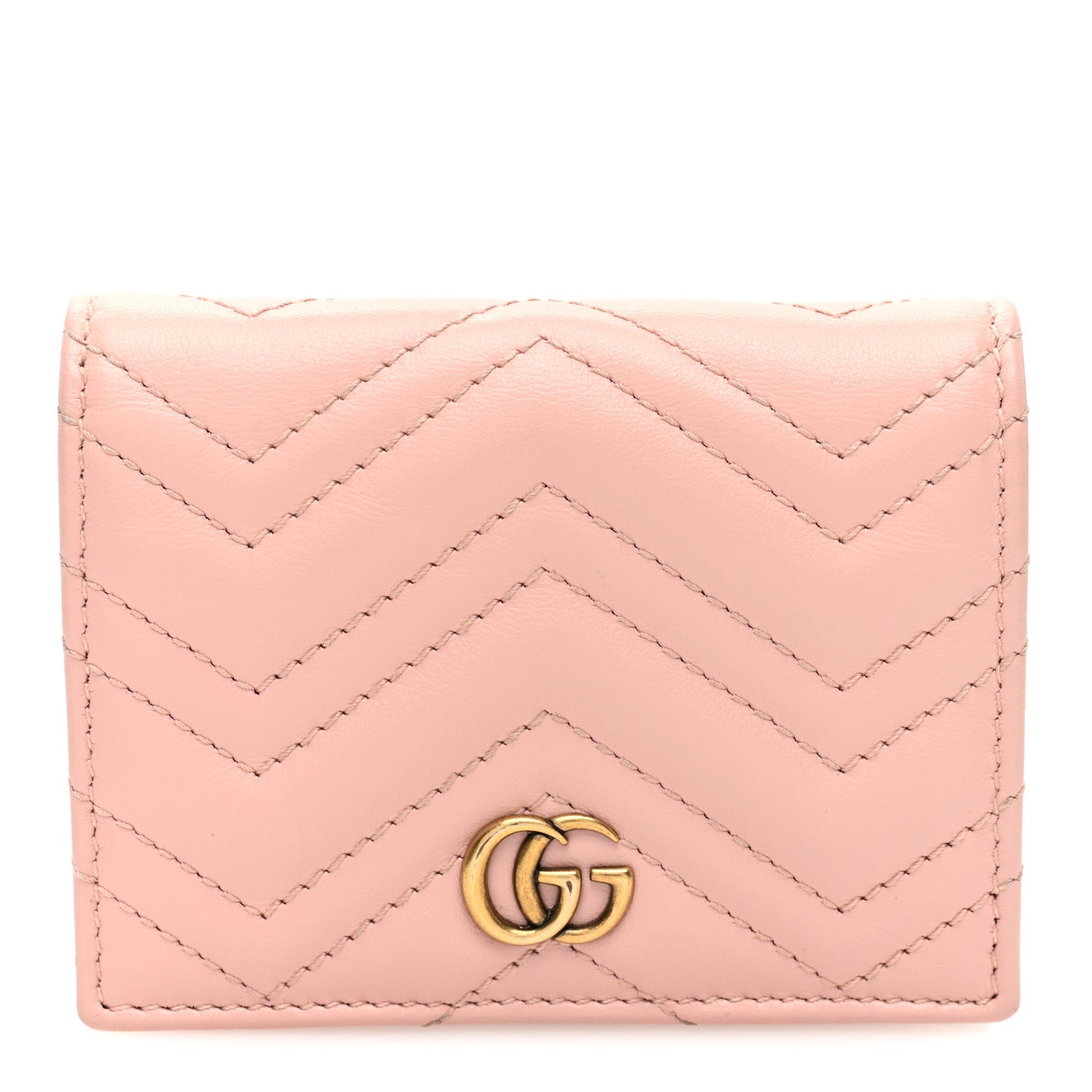 Calfskin Matelasse GG Marmont Card Case Wallet Perfect Pink