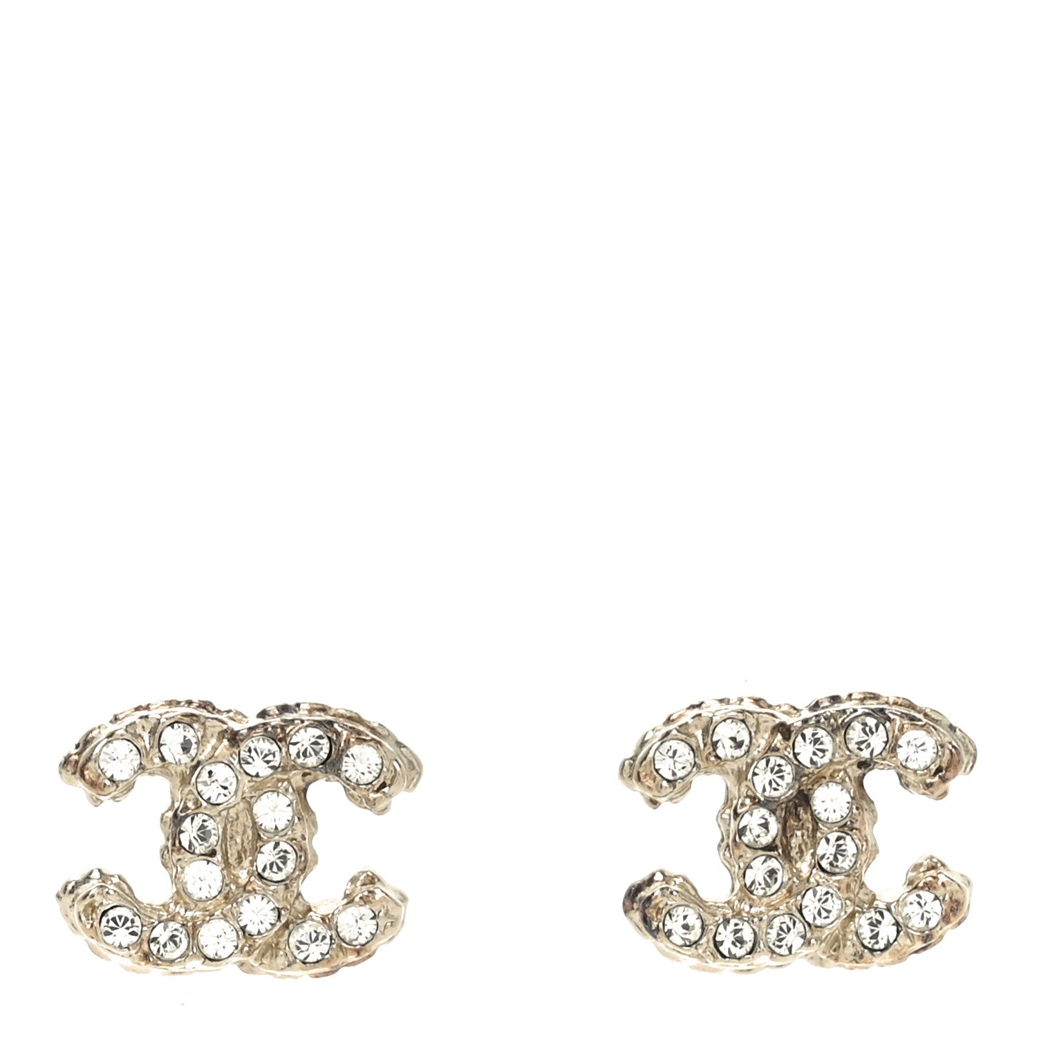 Chanel Crystal CC Earrings Gold 1 of 4
