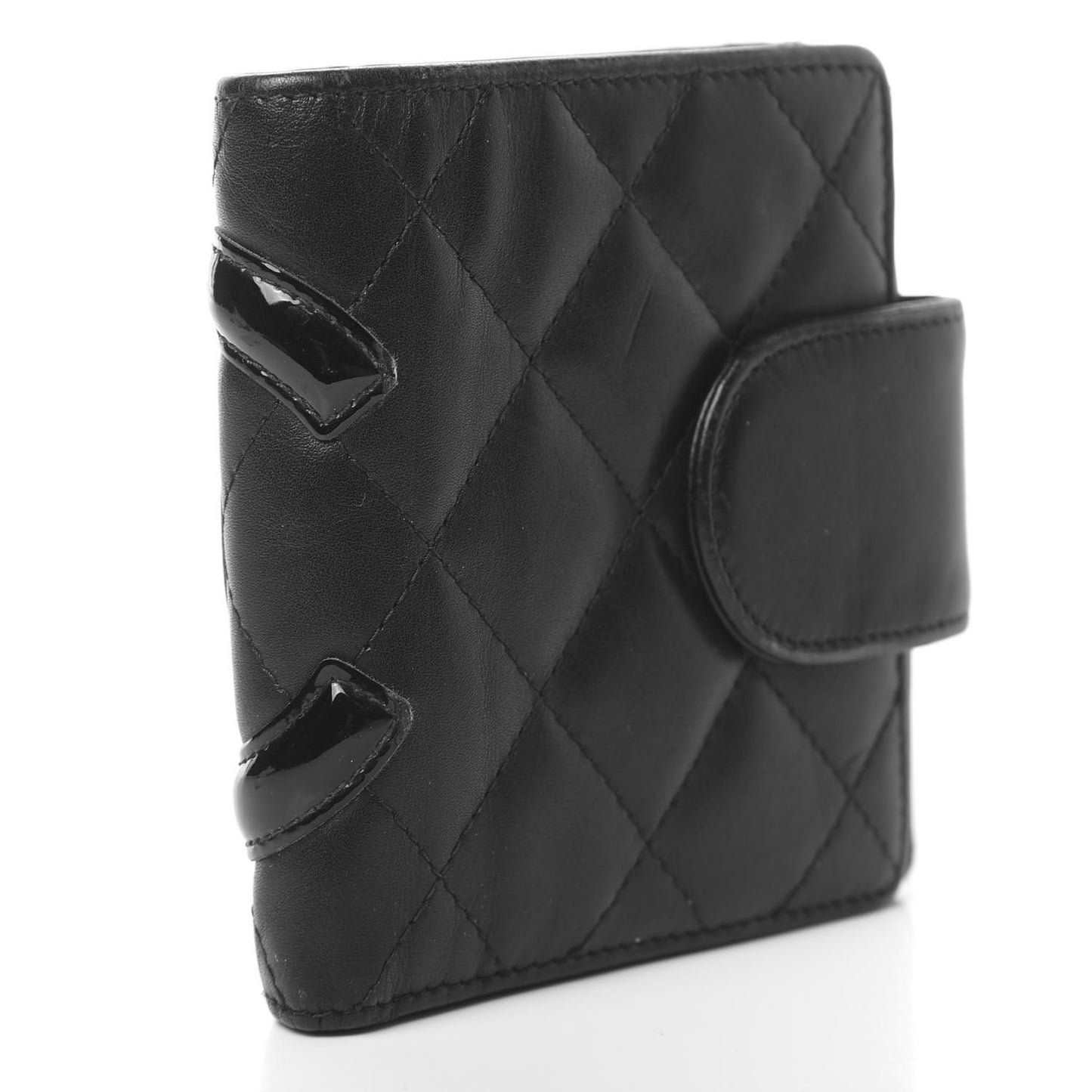 Calfskin Quilted Cambon Bi-Fold Wallet Black