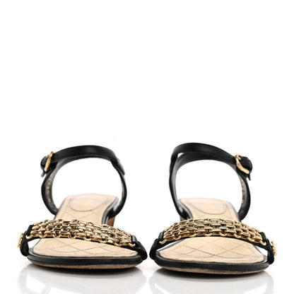 Chanel Lambskin Quilted Reissue Chain Sandals 35.5 Black 3 of 17