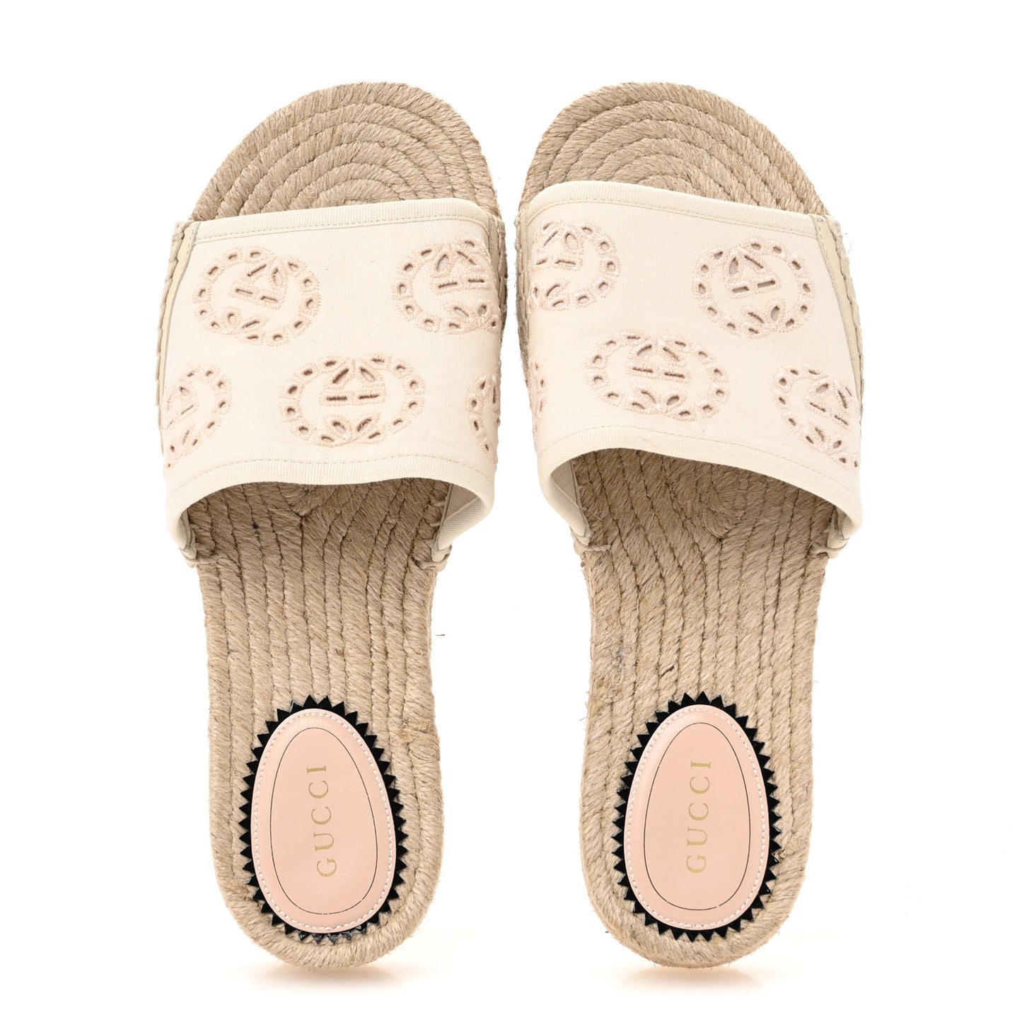 Canvas Interlocking G Damita Espadrille Sandals 38 Natural