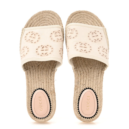 Gucci Canvas Interlocking G Damita Espadrille Sandals 38 Natural 2 of 10