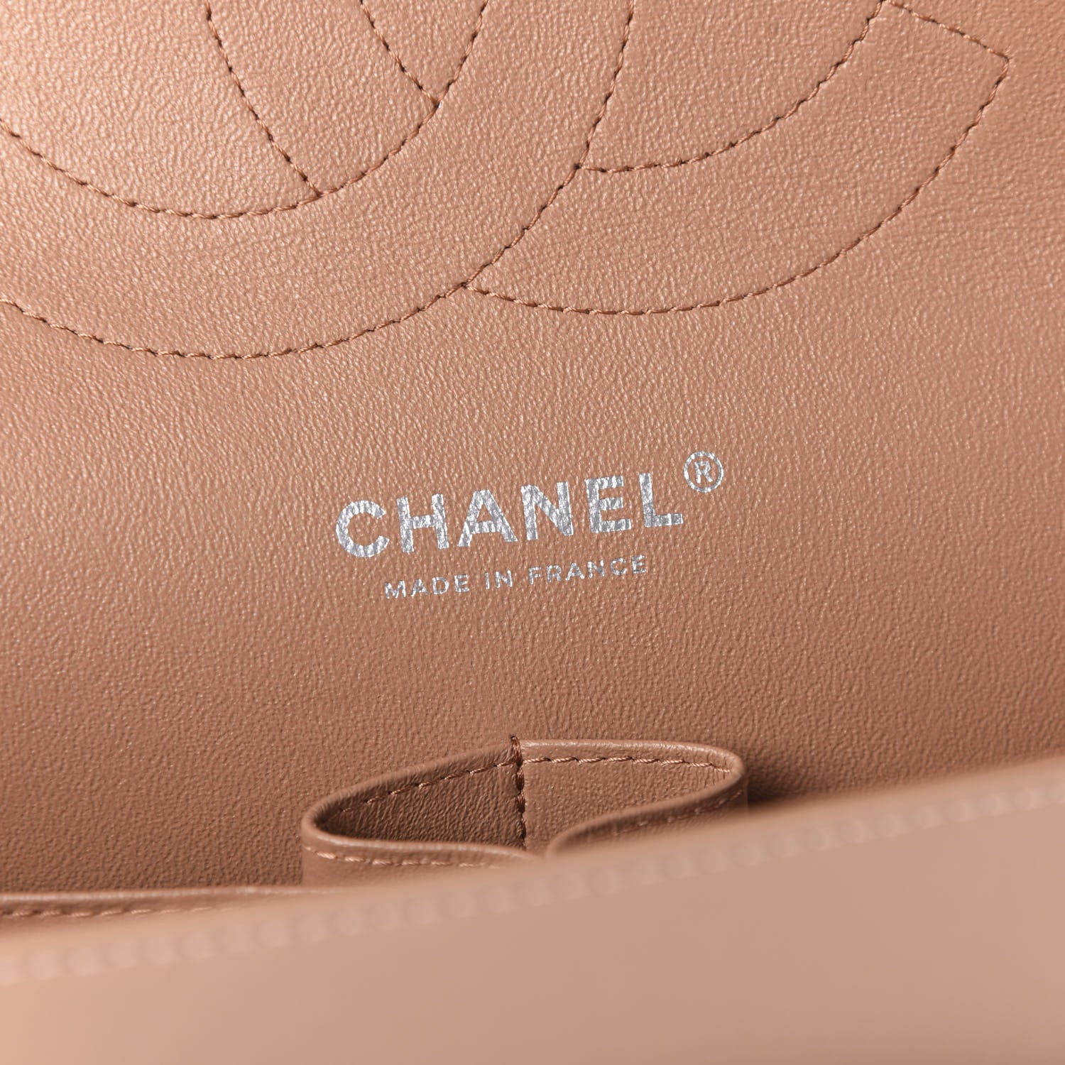 Chanel Lambskin Quilted Jumbo Double Flap Dark Beige 8 of 14