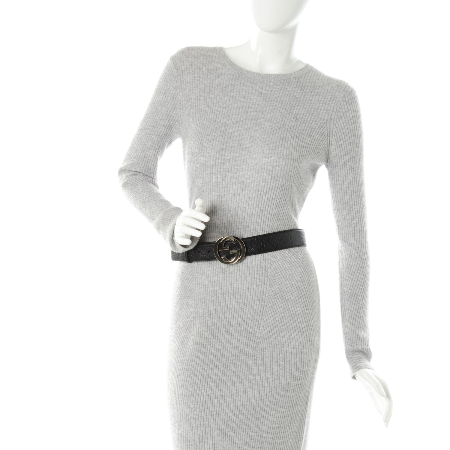Gucci Guccissima Interlocking G Belt 85 34 Black 2 of 5