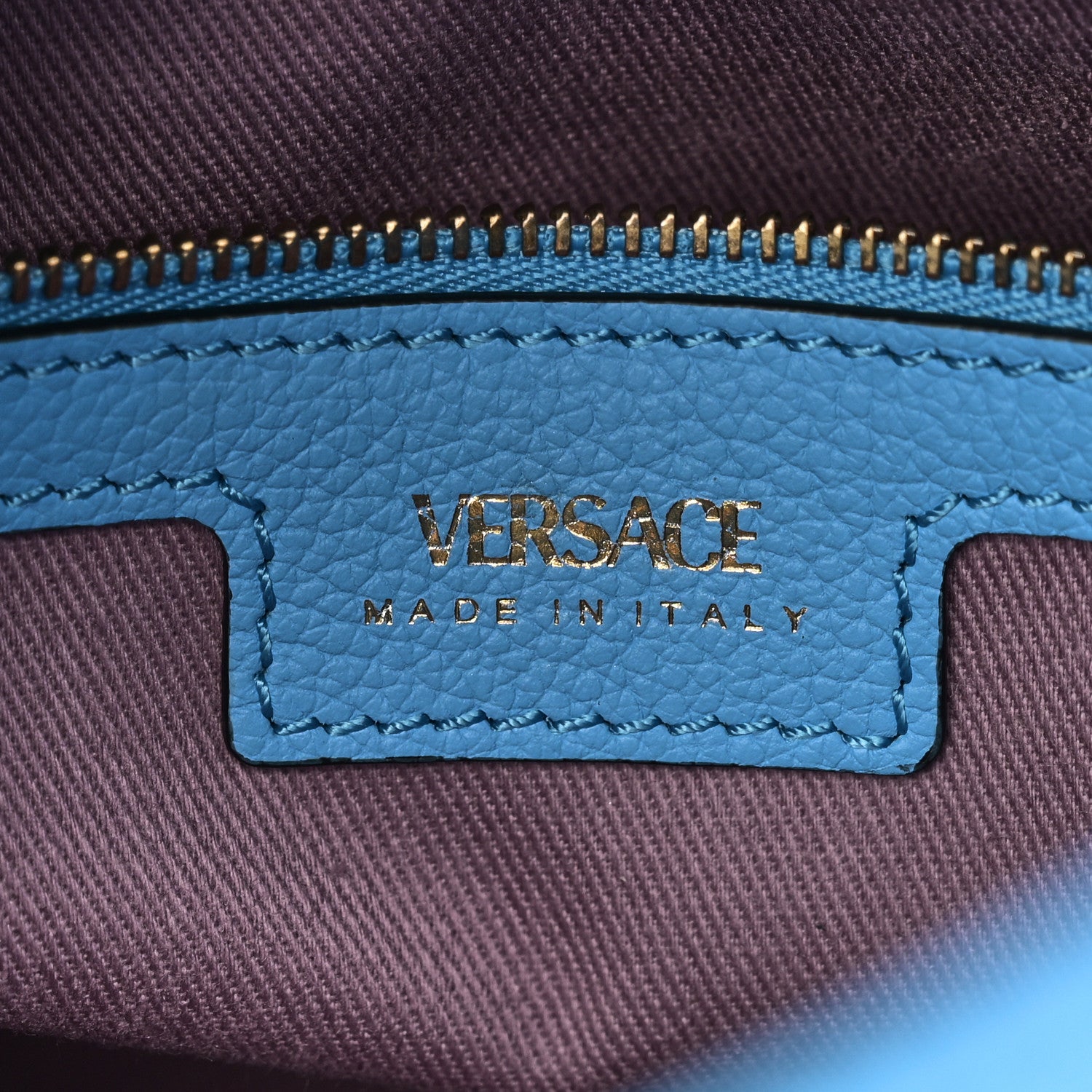 Versace Grained Calfskin La Medusa Medium Hobo Crossbody Blue 6 of 11