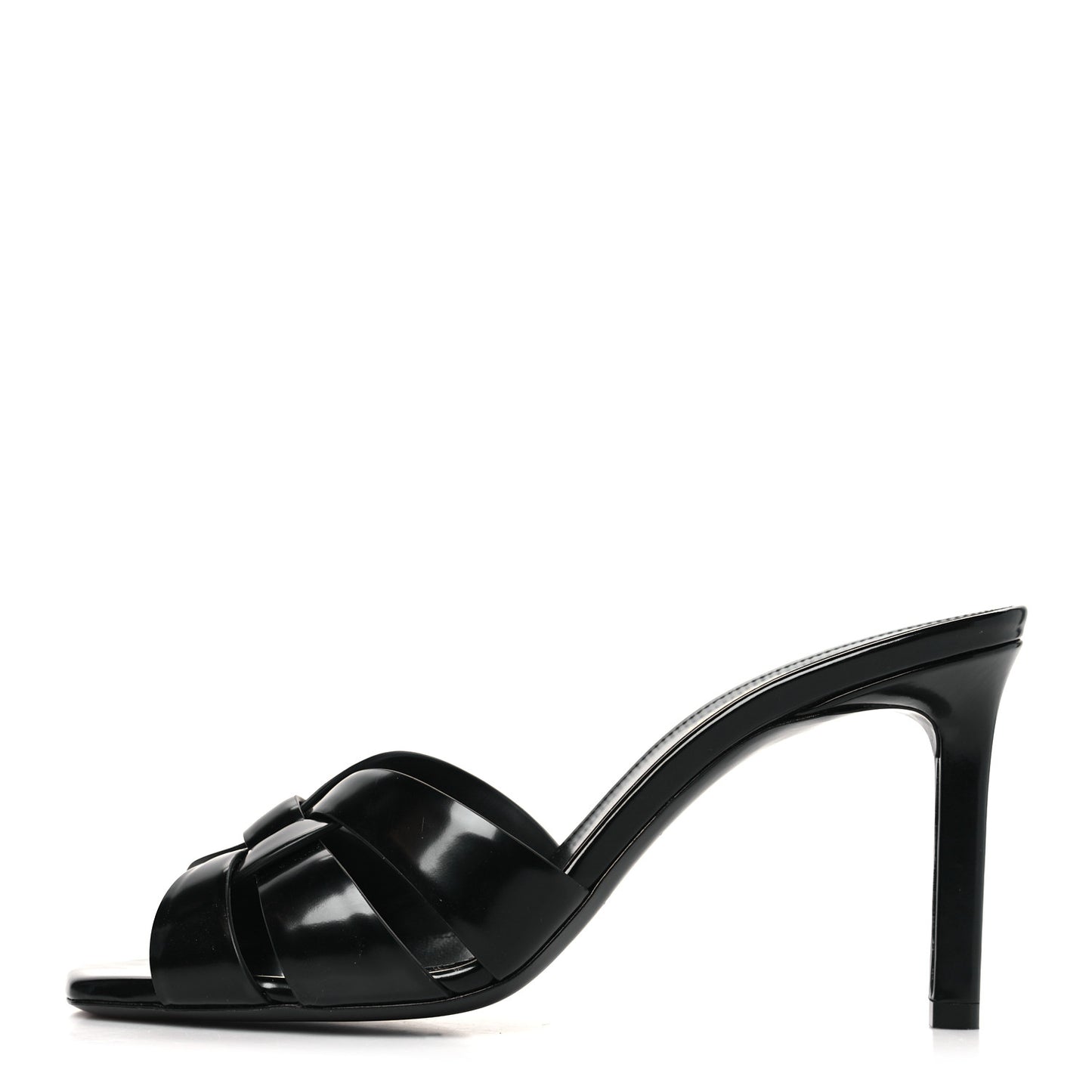 Calfskin Tribute 85 Slide Sandals 38 Black