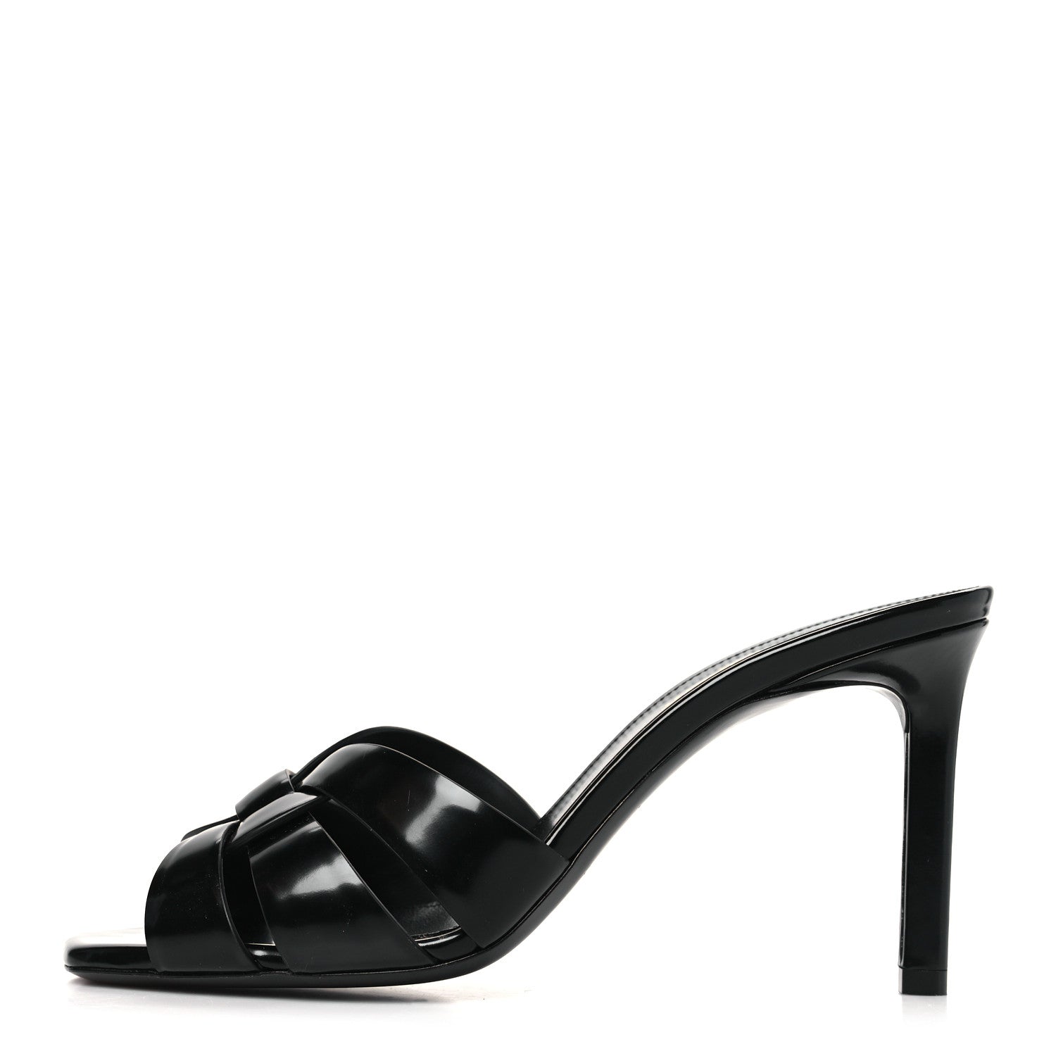Saint Laurent Calfskin Tribute 85 Slide Sandals 38 Black 1 of 9