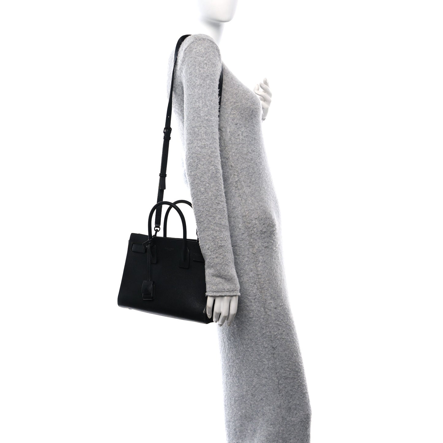 Grained Calfskin Baby Sac De Jour Black