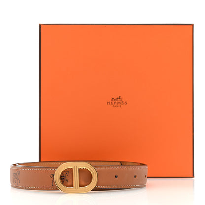 Hermes Swift Printed 24mm Rivage Belt 75 30 Gold 5 of 5