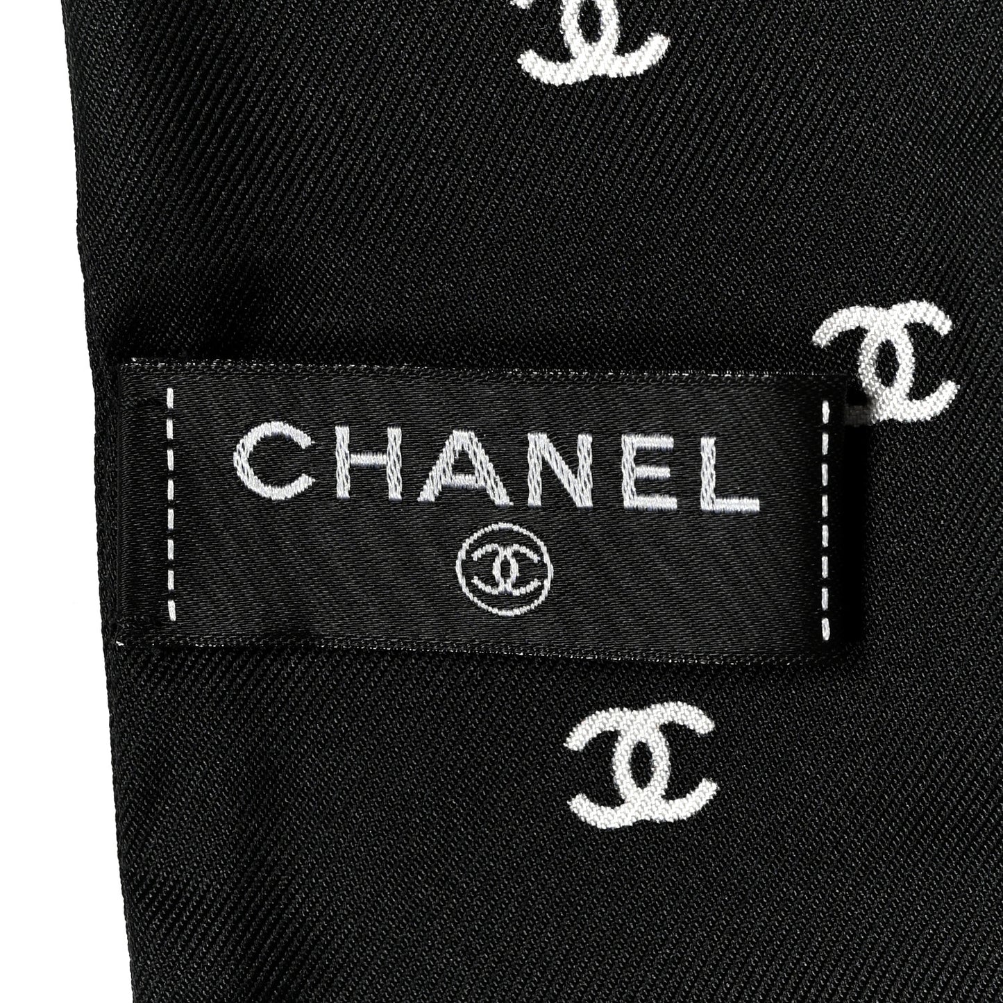 Silk Star Logo Slim Bandeau Scarf Black