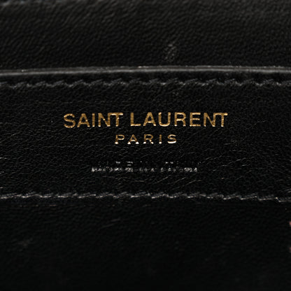 Saint Laurent Textured Metallic Calfskin Classic Monogram Cassandre Clutch Pale Gold 6 of 7