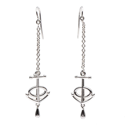 Hermes Sterling Silver Grand Large Chaine D'Ancre Drop Earrings 1 of 5