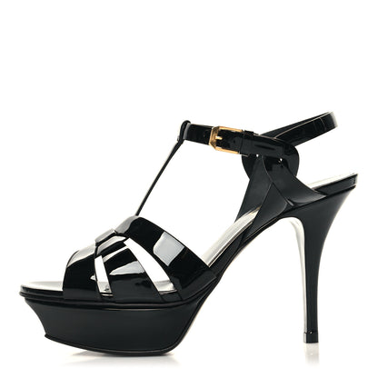 Saint Laurent Patent Tribute 105 Platform Sandals 36 Black 1 of 8