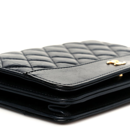 Chanel Aged Calfskin Quilted Gabrielle Wallet On Chain WOC Black 10 of 11