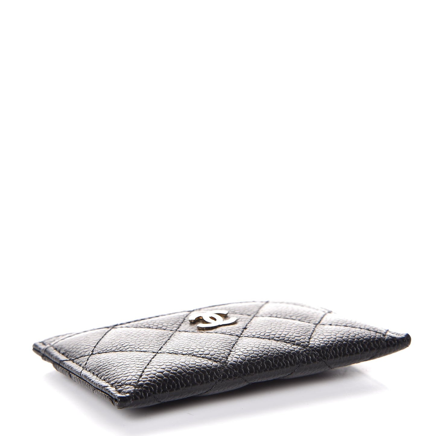 Caviar Quilted Card Holder Black