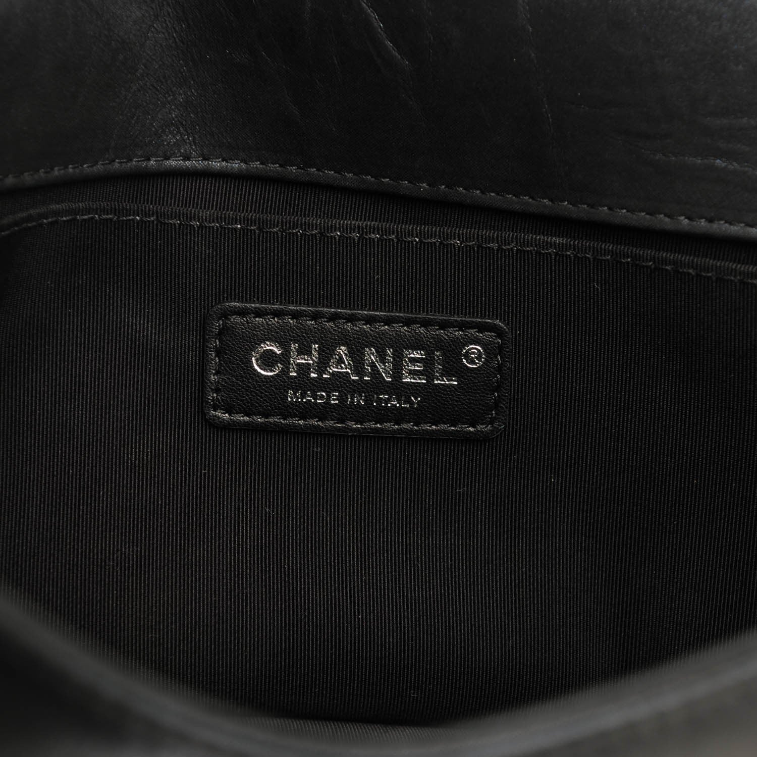 Chanel Iridescent Calfskin Embellished Double Stitch Medium Boy Flap Black 6 of 7