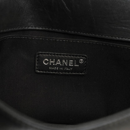 Chanel Iridescent Calfskin Embellished Double Stitch Medium Boy Flap Black 6 of 7