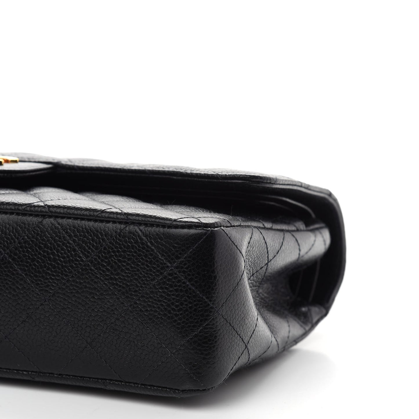 Caviar Quilted Medium Double Flap Black