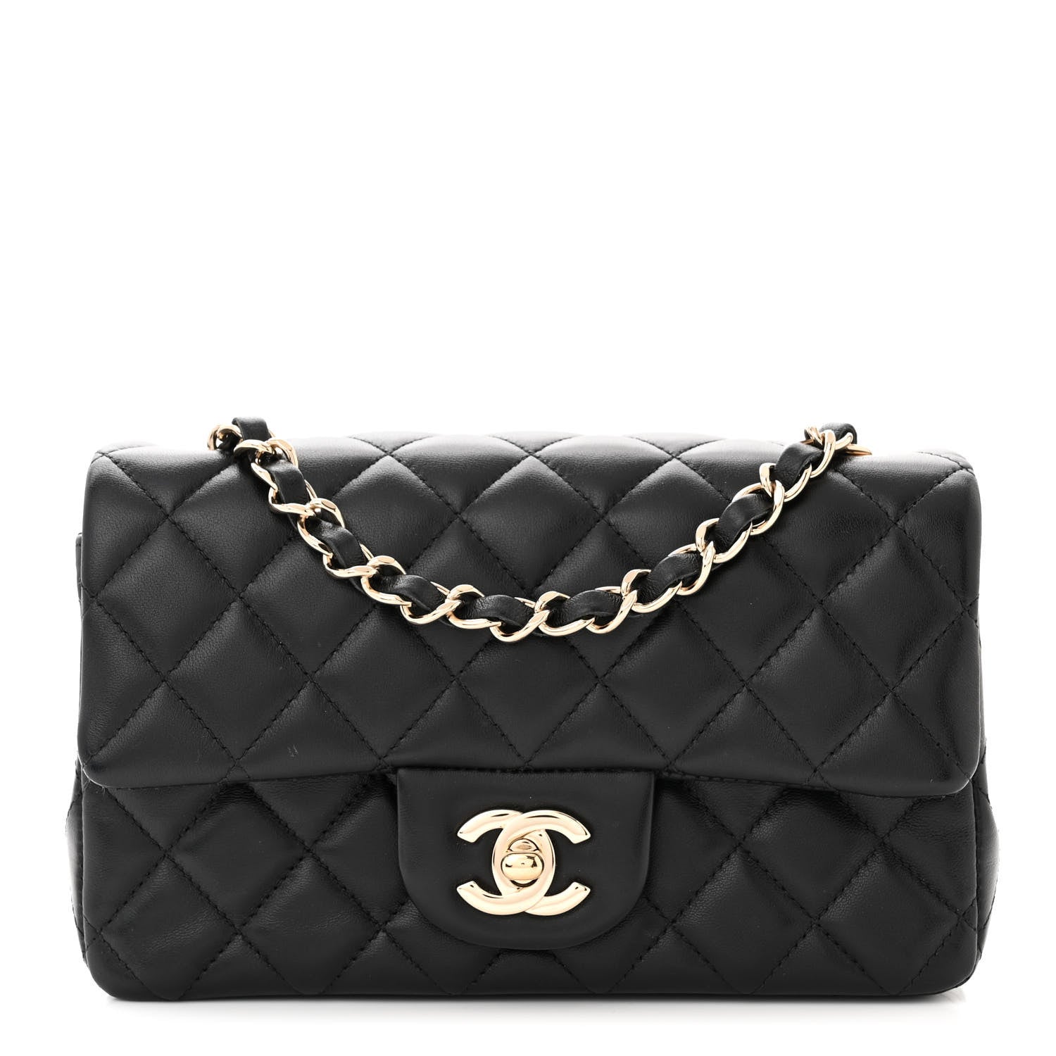 Chanel Lambskin Quilted Mini Rectangular Flap Black 1 of 11