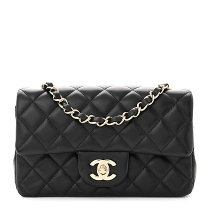 Chanel Lambskin Quilted Mini Rectangular Flap Black 1 of 11