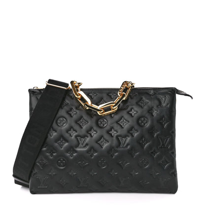 Louis Vuitton Lambskin Embossed Monogram Coussin MM Black 1 of 11